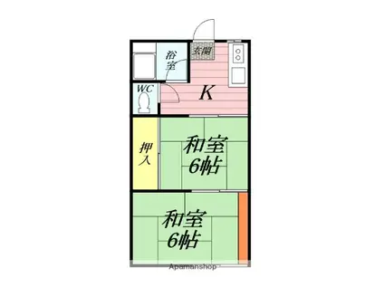 嶋崎アパート(2K/2階)の間取り写真