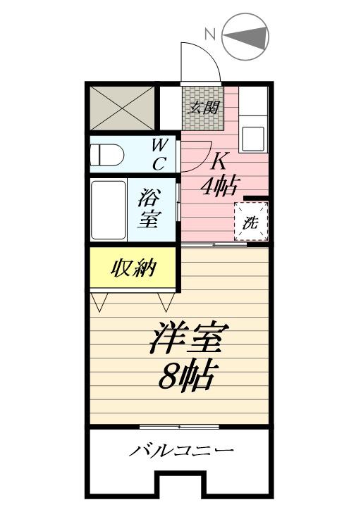 コアクレスト上草柳Ⅲ(1K/3階)の間取り写真