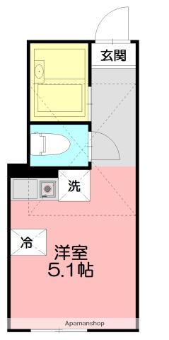 プライムテラス東海大学前Ⅲ(ワンルーム/1階)の間取り写真
