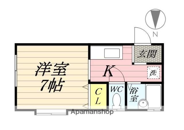 エステート田中(ワンルーム/1階)の間取り写真