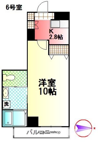 パーシモン湘南(1K/3階)の間取り写真