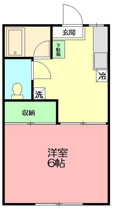 ハイブリッチ(1K/1階)の間取り写真