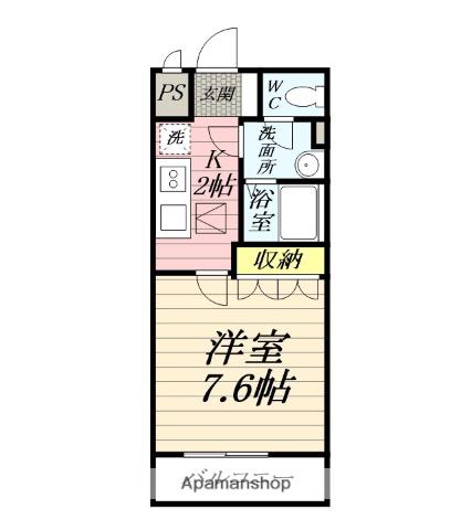 エスポワール2(1K/2階)の間取り写真