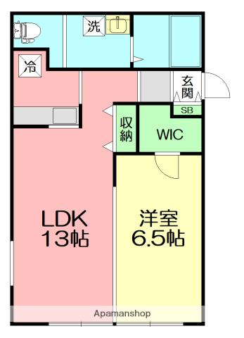 クロノスディオ(1LDK/1階)の間取り写真