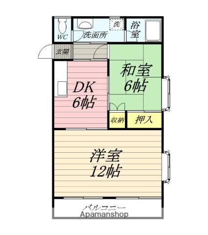 フローラルハイツ(2DK/2階)の間取り写真