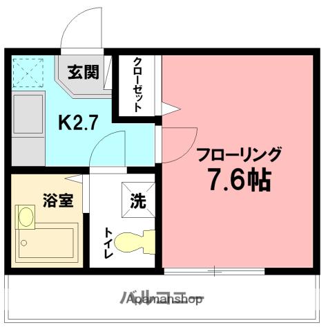 アジュール湘南(1K/1階)の間取り写真
