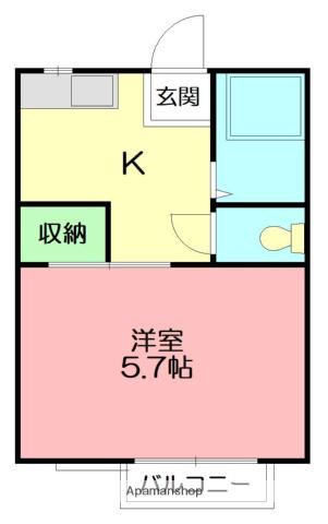 コスモハイツすぎな(1K/1階)の間取り写真