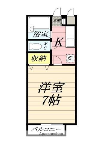 メゾンルレーブ(1K/2階)の間取り写真