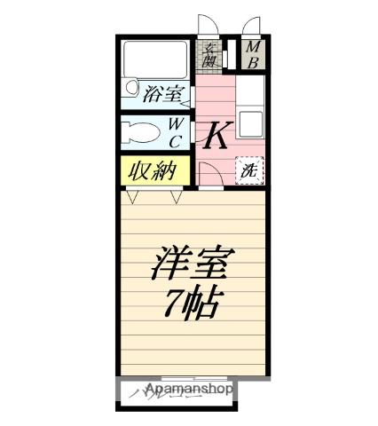 メゾンルレーブ(1K/2階)の間取り写真