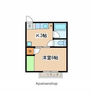 平成ハイツ11号棟(1K/2階)の間取り写真