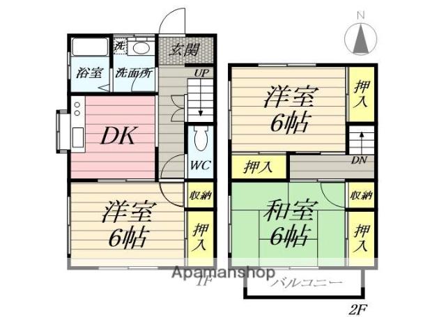 田中テラスハウス(3DK)の間取り写真
