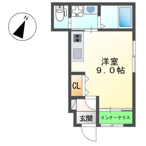 メゾンアイリス湘南2(ワンルーム/1階)の間取り写真