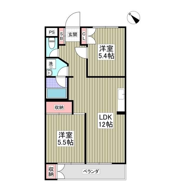 ミツイマンション(2LDK/3階)の間取り写真