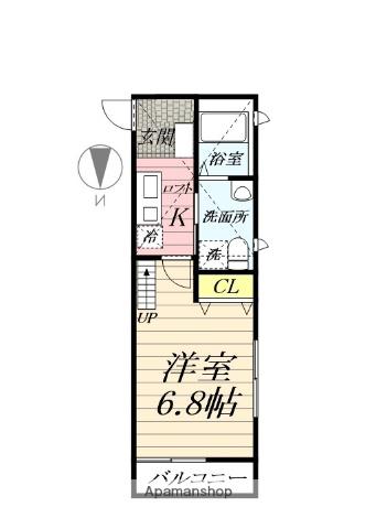 ROUTE善行Ⅲ(1K/2階)の間取り写真