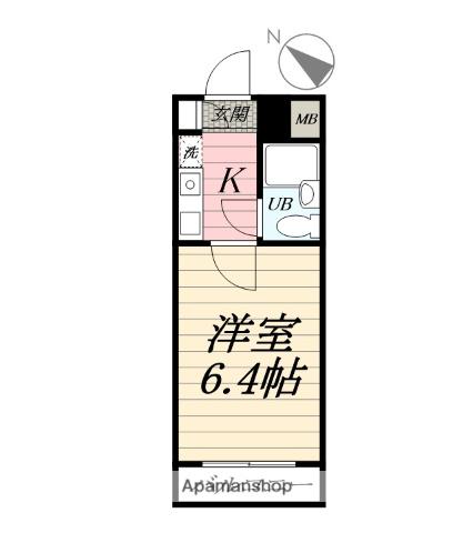 アップルコート南林間(1K/3階)の間取り写真