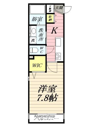 アバロン(1K/3階)の間取り写真
