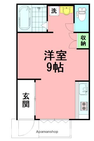 グリーンハウス平塚(ワンルーム/1階)の間取り写真