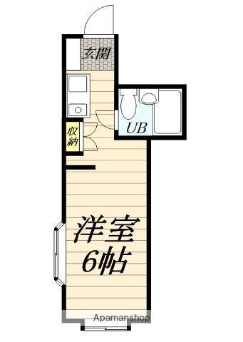 ホワイトハイツ桜ヶ丘2号棟(ワンルーム/2階)の間取り写真