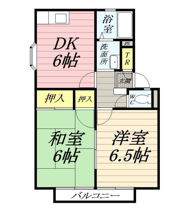 ファーストライフ板戸Ⅰ(2DK/2階)の間取り写真