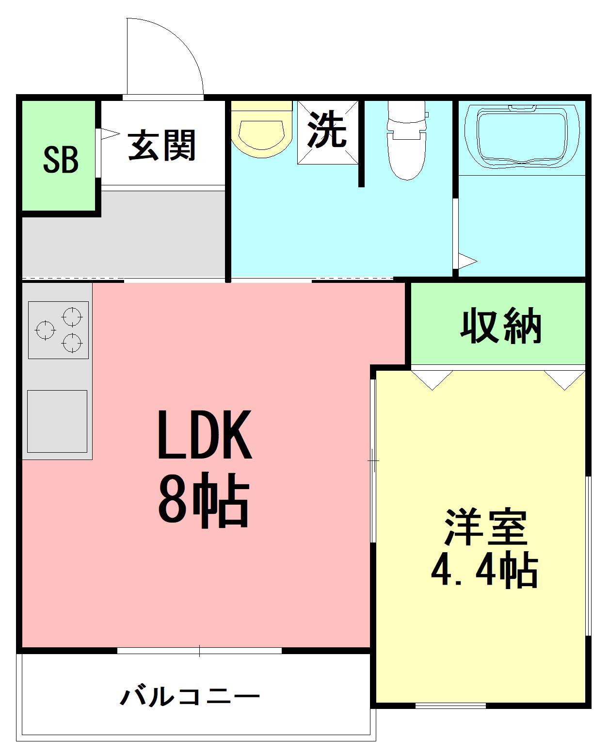 PAW TSUJIDO(1LDK/2階)の間取り写真