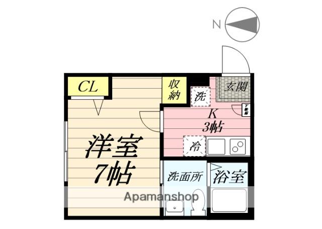 ミネット桜ヶ丘(1K/1階)の間取り写真