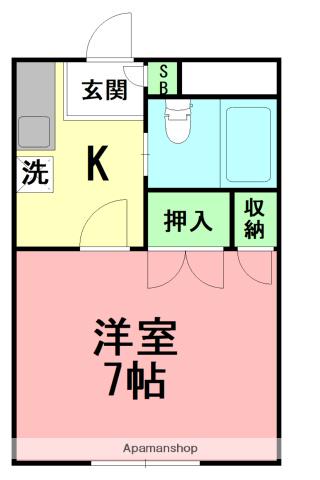 ハイツエンゼル(1K/1階)の間取り写真