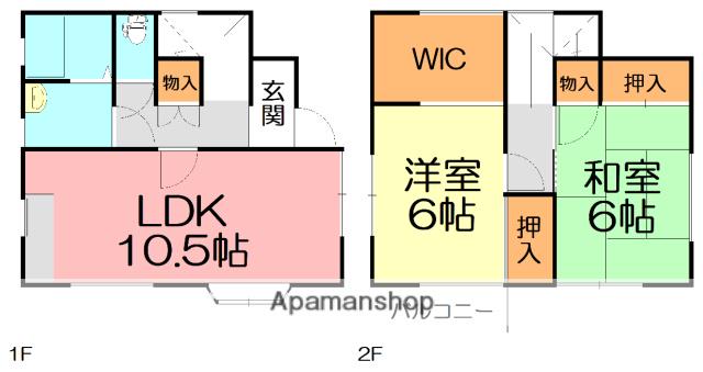 伊豆箱根大雄山線 飯田岡駅 徒歩7分 2階建 築33年(2SLDK)の間取り写真