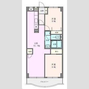 ボヌール秦野2(2LDK/4階)の間取り写真