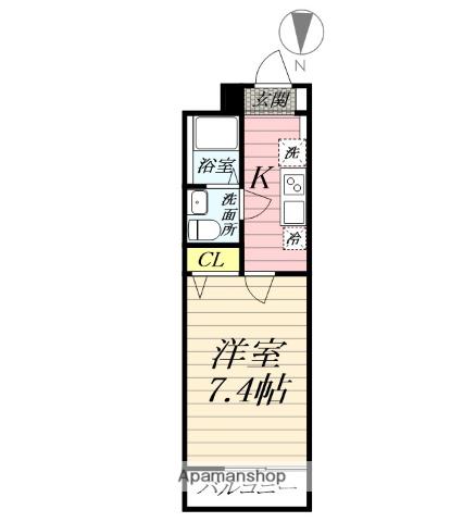 アザーレ・パッシオ藤沢長後(1K/1階)の間取り写真