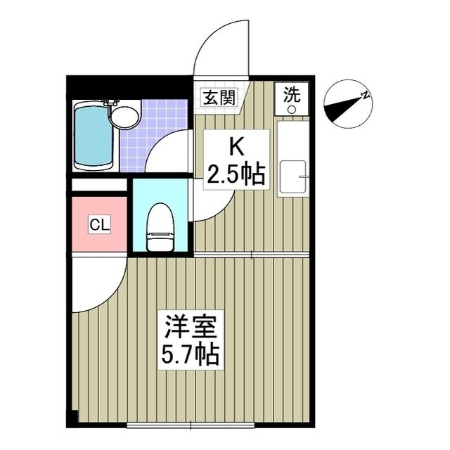 リエス伊勢原(1K/1階)の間取り写真