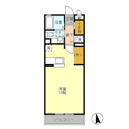 グランステラ(ワンルーム/3階)の間取り写真