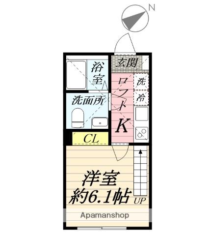 アザーレ・ソラ東海大学前B(1K/2階)の間取り写真