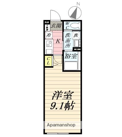 ルクシア大和(1K/1階)の間取り写真