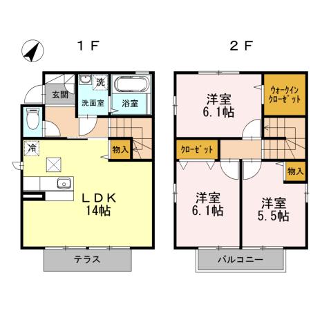 小田急電鉄江ノ島線 六会日大前駅 徒歩15分 2階建 築12年(3LDK)の間取り写真