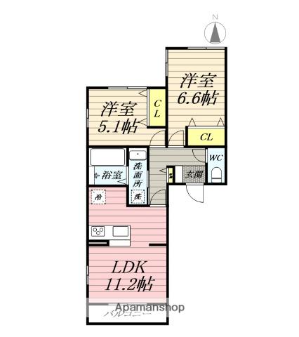 イーストピークヴィオレ(2LDK/3階)の間取り写真