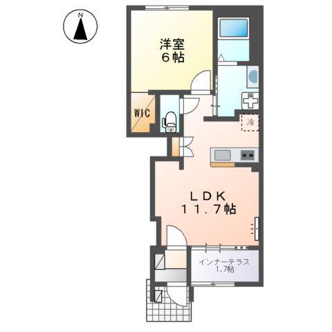 小田原市中町アパート工事(1LDK/1階)の間取り写真