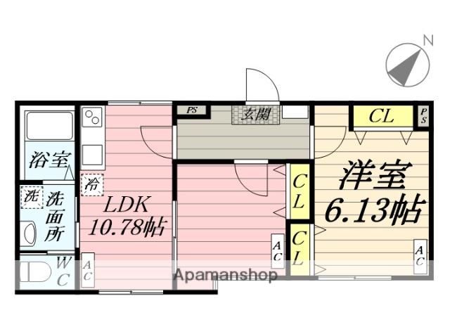 レグレス(1LDK/1階)の間取り写真