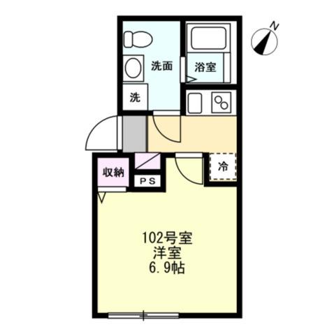 ベイルームプレミア湘南台(1K/1階)の間取り写真