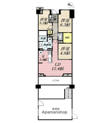 ブランズ中央林間(3LDK/1階)の間取り写真