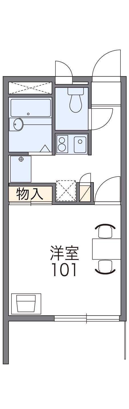 レオパレスグリーンヒルズ(1K/1階)の間取り写真