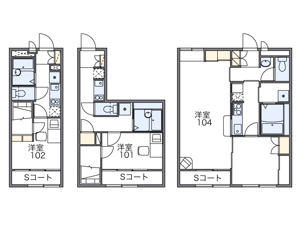 レオパレス湯河原VILLA(1K/2階)の間取り写真