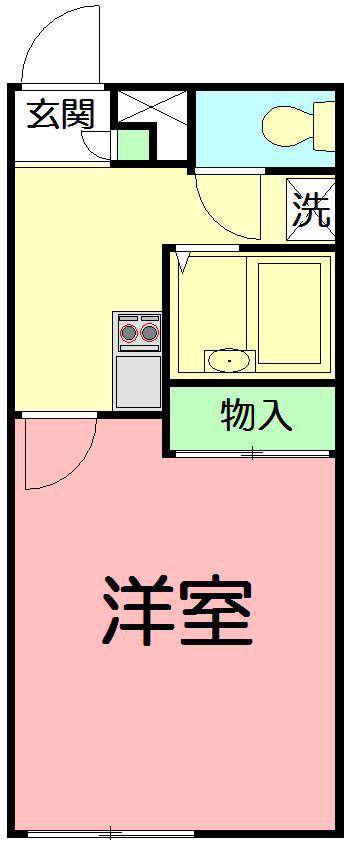 レオパレスリバーサイドパレス(1K/1階)の間取り写真