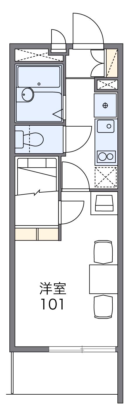 レオパレスハーベストステージ(1K/1階)の間取り写真