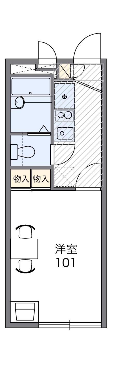 レオパレスコンフォートⅡ(1K/2階)の間取り写真