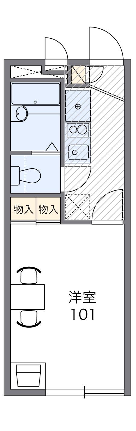 レオパレスARAKIⅡ(1K/2階)の間取り写真