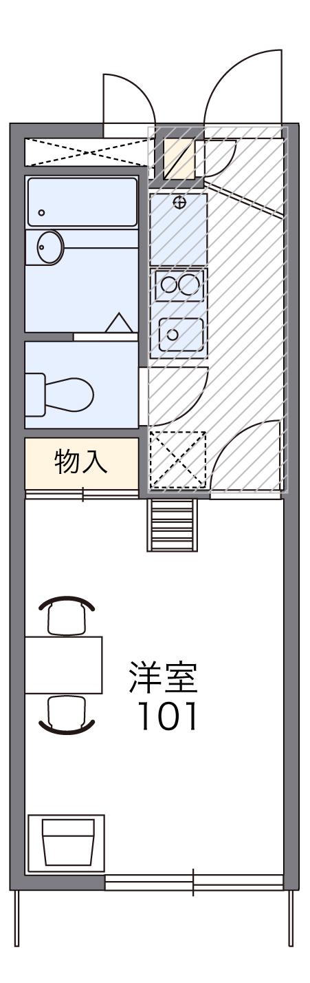 レオパレス花水(1K/2階)の間取り写真
