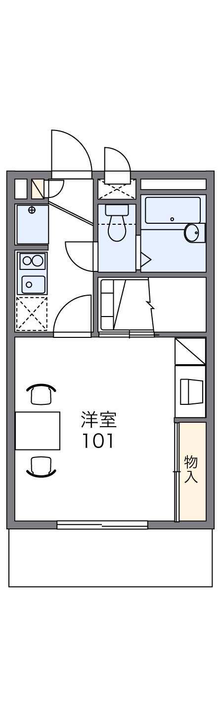 レオパレスプレシオ21B(1K/2階)の間取り写真
