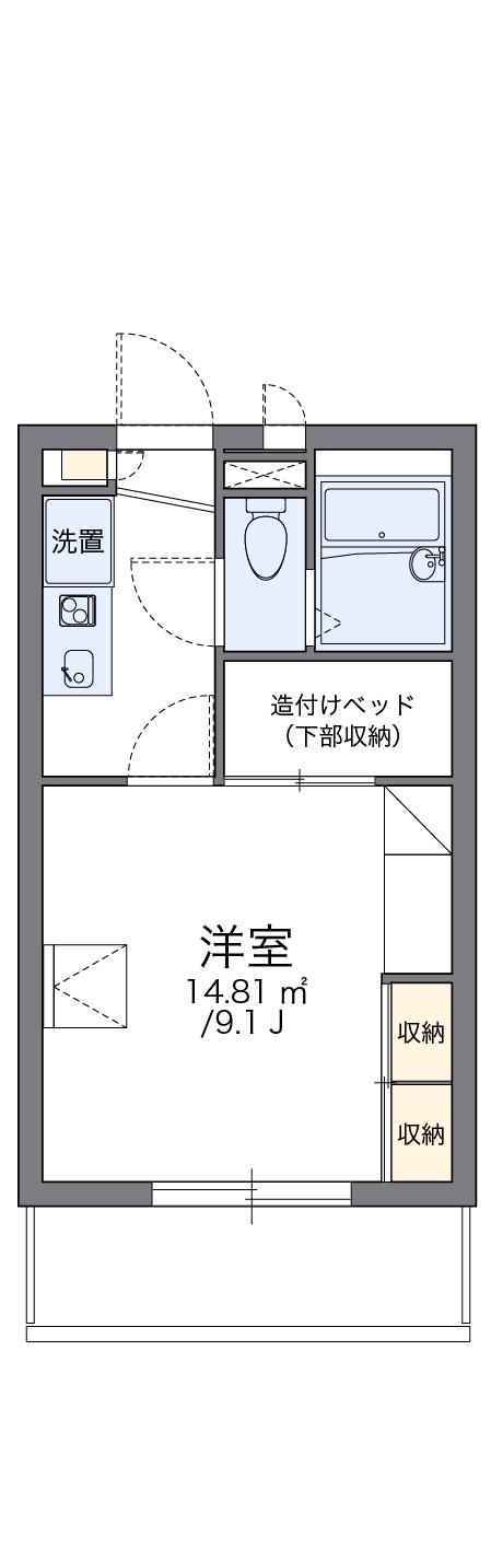 レオパレスプレシオ21B(1K/3階)の間取り写真