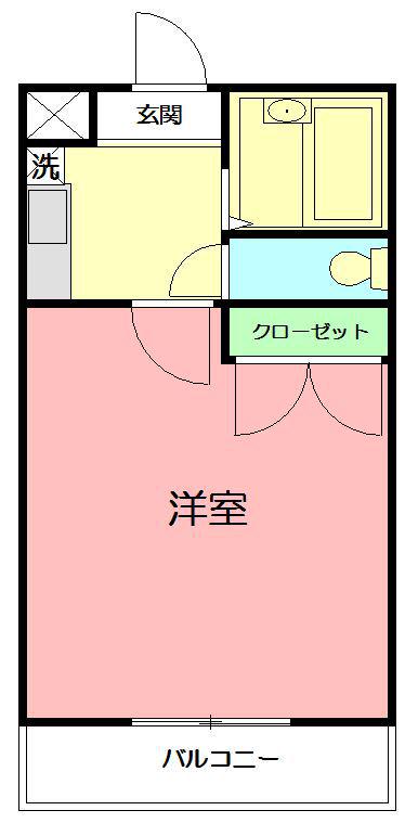 レオパレスAMOUR(1K/3階)の間取り写真