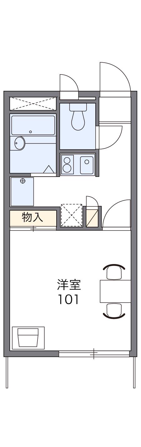 レオパレスサンリバー(1K/2階)の間取り写真
